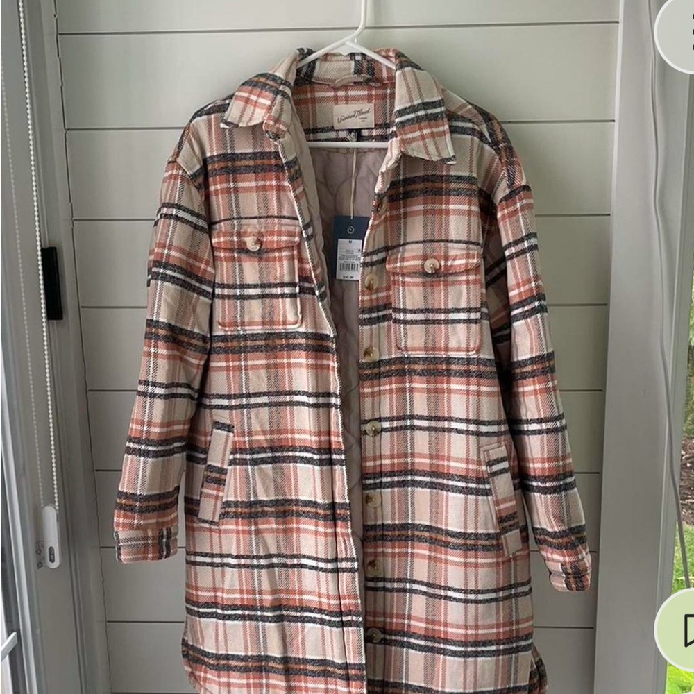 Long plaid jacket